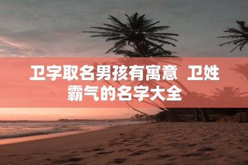 卫字取名男孩有寓意  卫姓霸气的名字大全