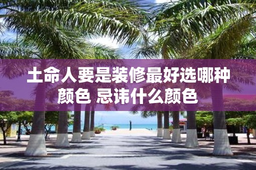 土命人要是装修最好选哪种颜色 忌讳什么颜色