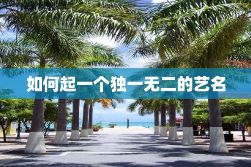 如何起一个独一无二的艺名