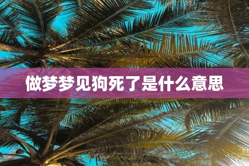 做梦梦见狗死了是什么意思