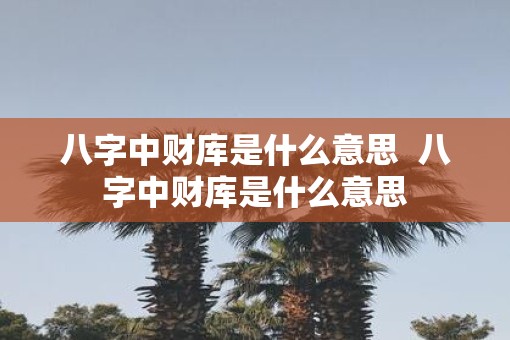 八字中财库是什么意思  八字中财库是什么意思