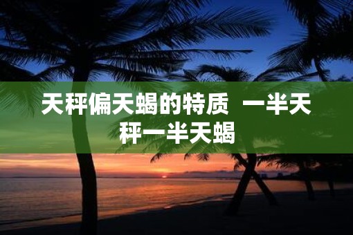 天秤偏天蝎的特质  一半天秤一半天蝎