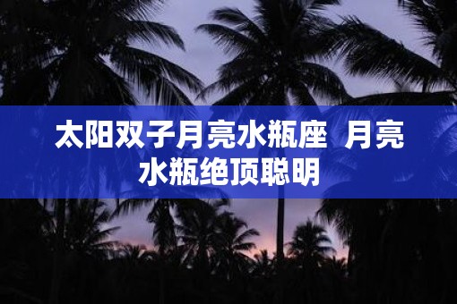太阳双子月亮水瓶座  月亮水瓶绝顶聪明