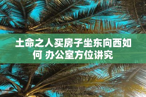 土命之人买房子坐东向西如何 办公室方位讲究