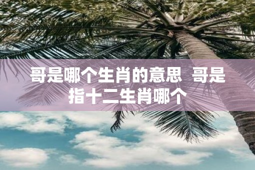 哥是哪个生肖的意思  哥是指十二生肖哪个