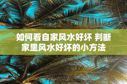 如何看自家风水好坏 判断家里风水好坏的小方法