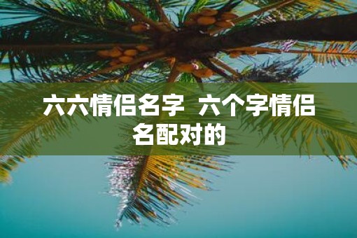 六六情侣名字  六个字情侣名配对的