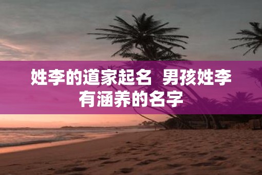 姓李的道家起名 男孩姓李有涵养的名字 姓李的道家起名 男孩姓李有涵养的名字