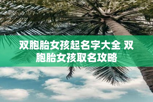 双胞胎女孩起名字大全 双胞胎女孩取名攻略