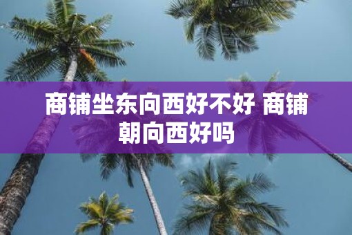 商铺坐东向西好不好 商铺朝向西好吗
