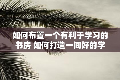 如何布置一个有利于学习的书房 如何打造一间好的学习书房