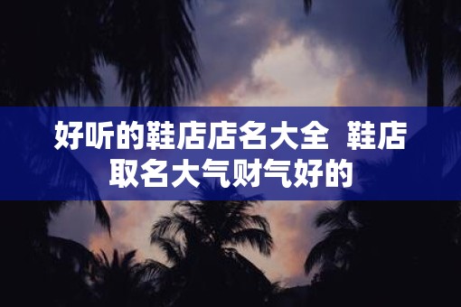 好听的鞋店店名大全  鞋店取名大气财气好的