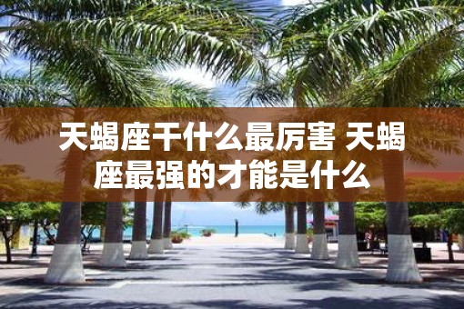 天蝎座干什么最厉害 天蝎座最强的才能是什么