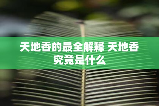 天地香的最全解释 天地香究竟是什么