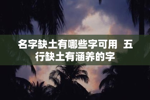 名字缺土有哪些字可用  五行缺土有涵养的字