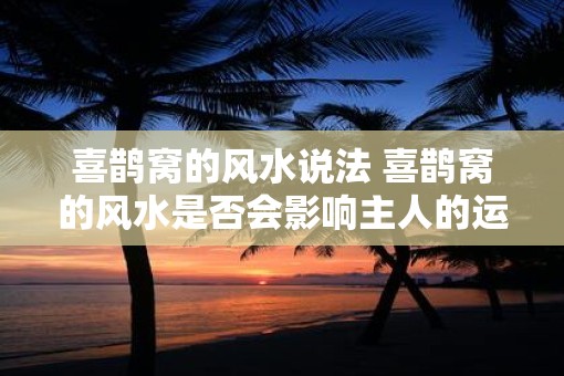 喜鹊窝的风水说法 喜鹊窝的风水是否会影响主人的运势