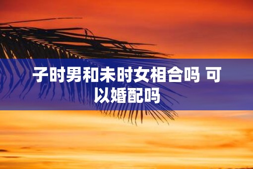子时男和未时女相合吗 可以婚配吗