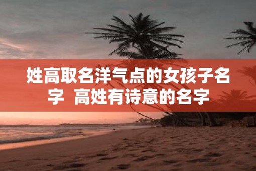 姓高取名洋气点的女孩子名字  高姓有诗意的名字