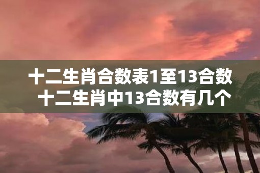 十二生肖合数表1至13合数  十二生肖中13合数有几个