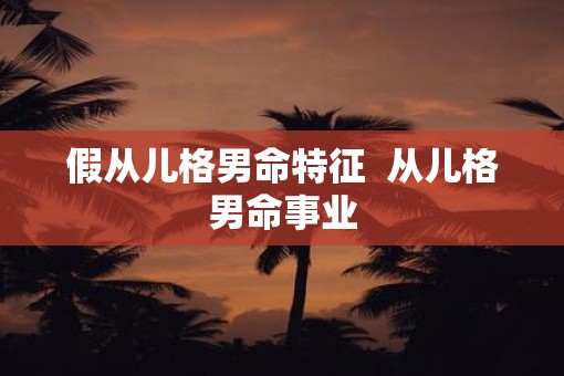 假从儿格男命特征  从儿格男命事业