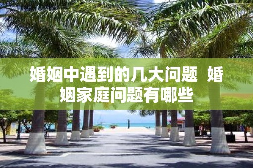 婚姻中遇到的几大问题  婚姻家庭问题有哪些
