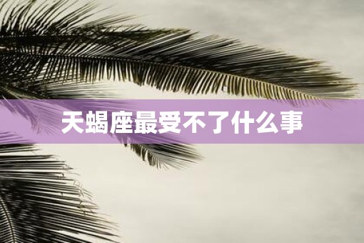 天蝎座最受不了什么事