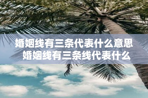 婚姻线有三条代表什么意思  婚姻线有三条线代表什么