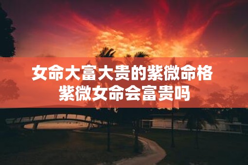 女命大富大贵的紫微命格 紫微女命会富贵吗
