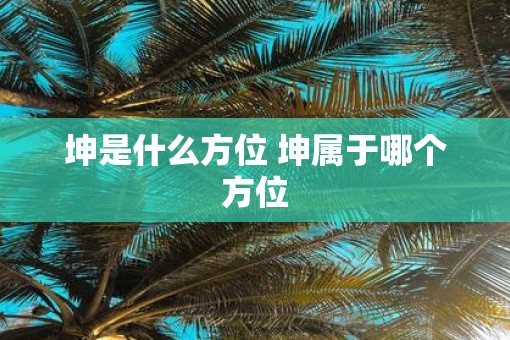 坤是什么方位 坤属于哪个方位