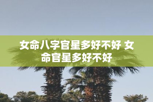 女命八字官星多好不好 女命官星多好不好