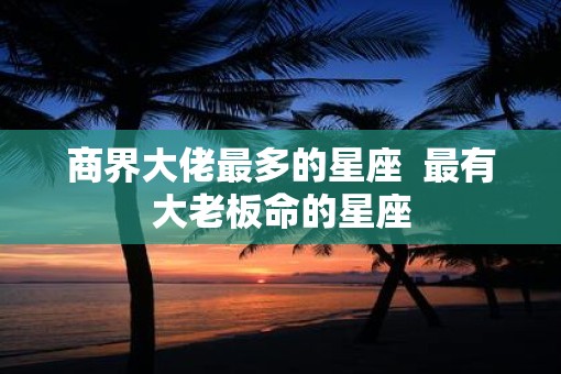 商界大佬最多的星座  最有大老板命的星座
