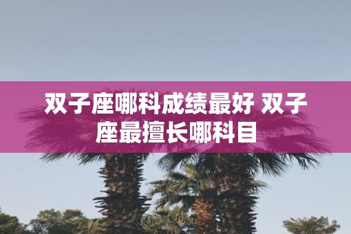 双子座哪科成绩最好 双子座最擅长哪科目