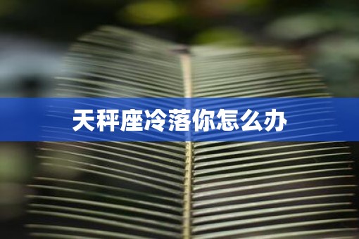 天秤座冷落你怎么办