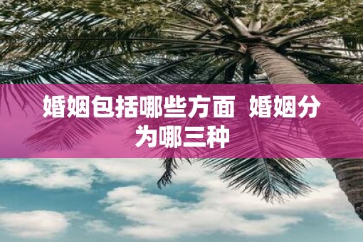 婚姻包括哪些方面  婚姻分为哪三种
