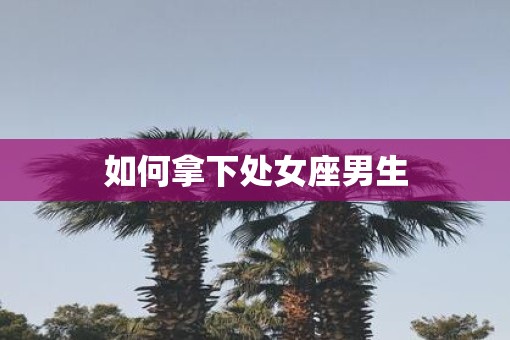 如何拿下处女座男生