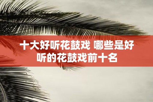 十大好听花鼓戏 哪些是好听的花鼓戏前十名