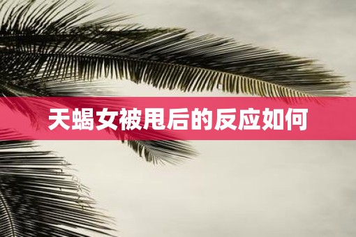 天蝎女被甩后的反应如何