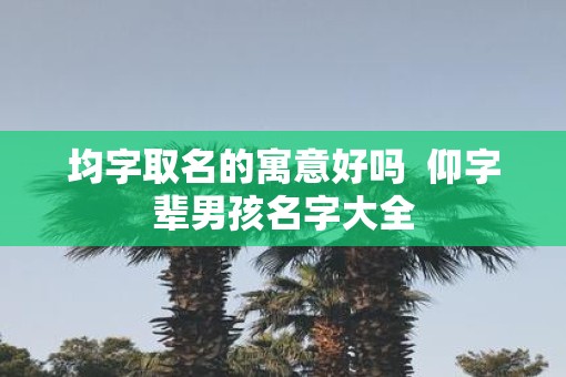 均字取名的寓意好吗  仰字辈男孩名字大全