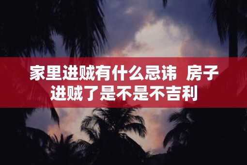 家里进贼有什么忌讳  房子进贼了是不是不吉利