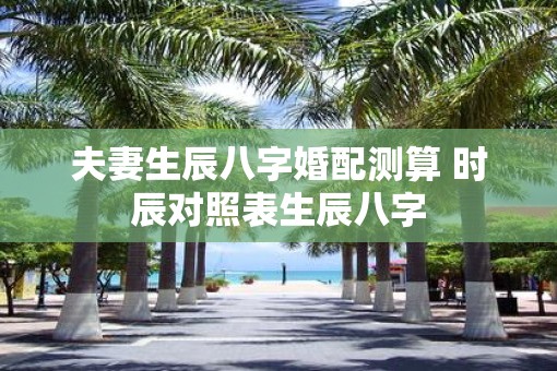 夫妻生辰八字婚配测算 时辰对照表生辰八字