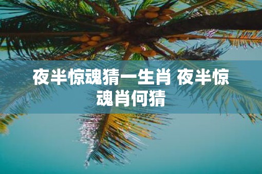 夜半惊魂猜一生肖 夜半惊魂肖何猜