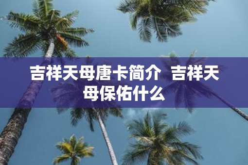 吉祥天母唐卡简介  吉祥天母保佑什么