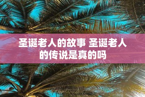 圣诞老人的故事 圣诞老人的传说是真的吗