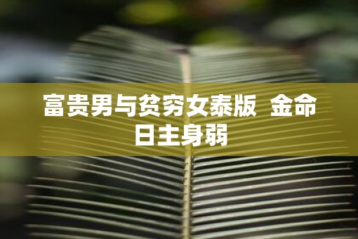 富贵男与贫穷女泰版  金命日主身弱