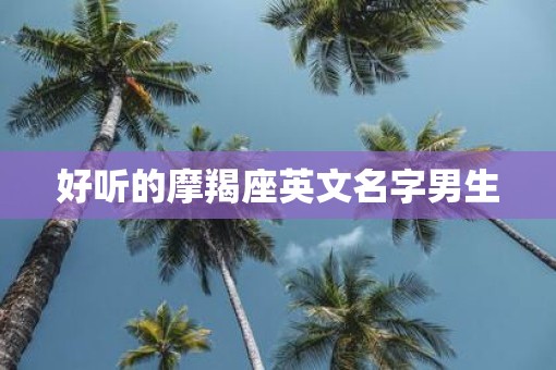好听的摩羯座英文名字男生