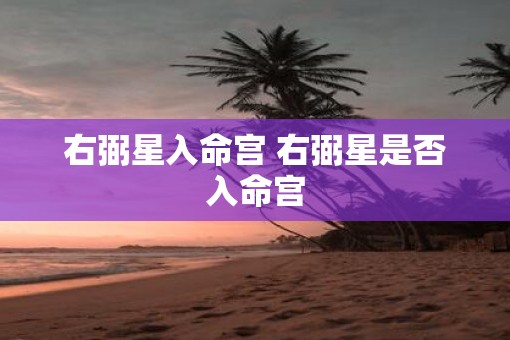 右弼星入命宫 右弼星是否入命宫