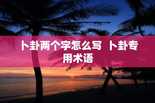 卜卦两个字怎么写  卜卦专用术语