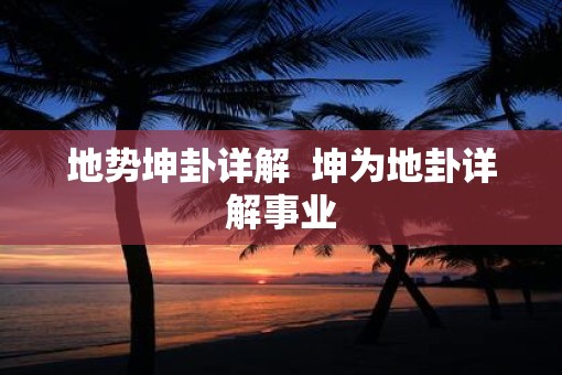 地势坤卦详解  坤为地卦详解事业