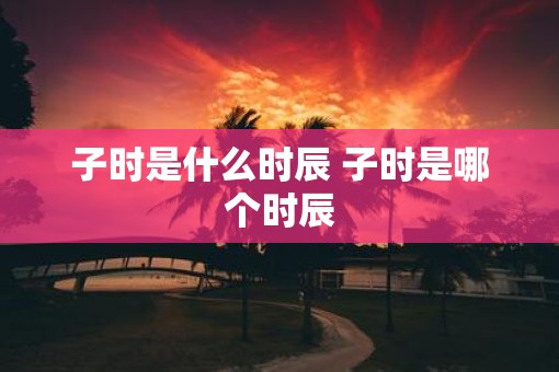 子时是什么时辰 子时是哪个时辰