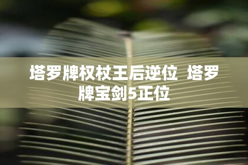 塔罗牌权杖王后逆位  塔罗牌宝剑5正位